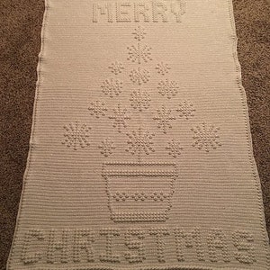 Pattern crochet blanket Snowflake Tree