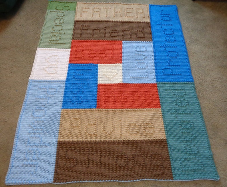 Pattern Crochet Blanket Father Etsy