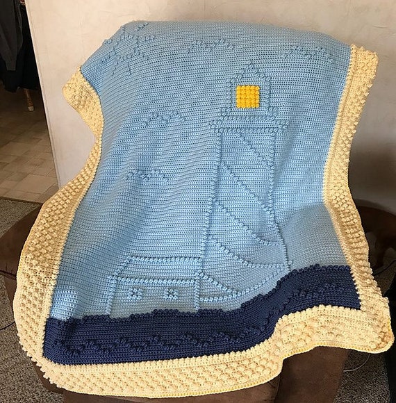 Pattern Crochet Blanket Lighthouse Etsy