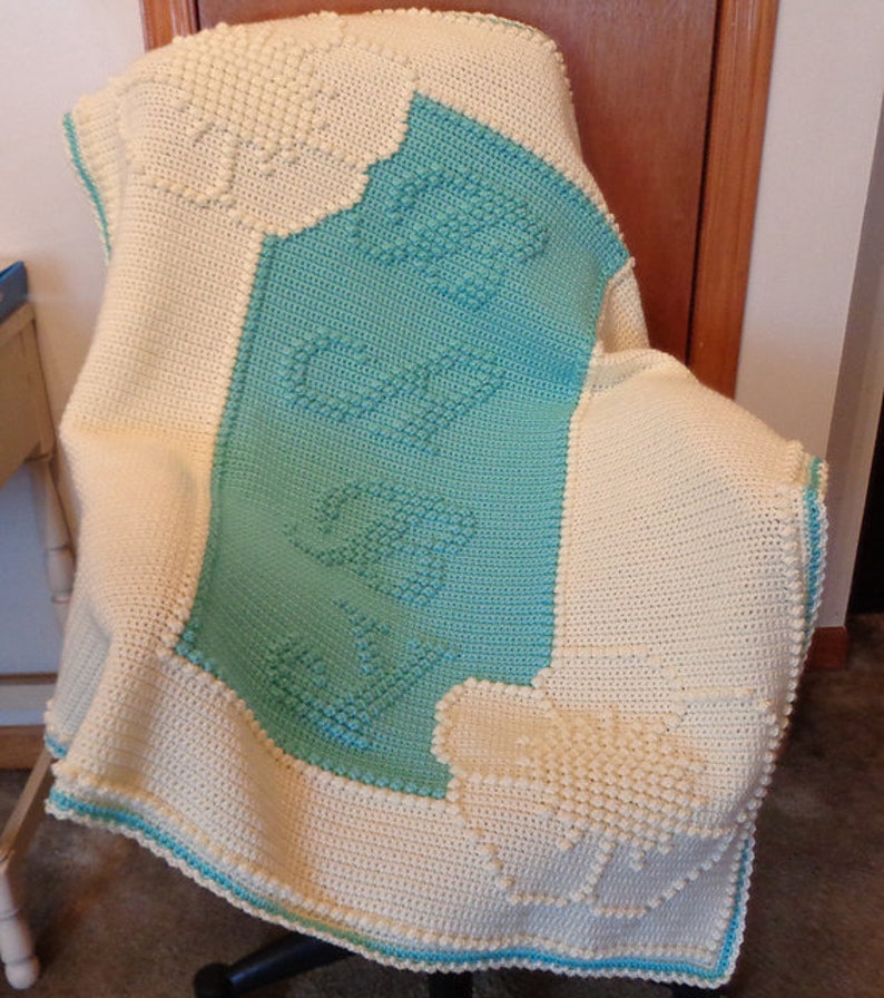 Pattern Crochet Blanket Fancy Baby 196 Etsy