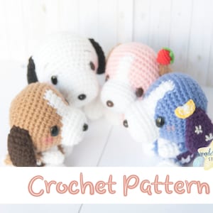 Gehaakt Beagle Dog-patroon, amigurumi knuffeldier pdf-instructies, DIY klein garen speelgoed, puppy knuffel, maak je eigen honden, vraag me af wensen