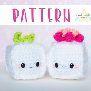 Crochet Cube Amigurumi Pattern, cute tofu doll, crochet plush pattern, instant download crochet pattern, digital pattern cute amigurumi