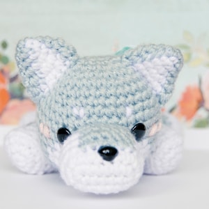 Amigurumi Wolf Crochet Pattern, cute stuffed animal, digital instructions, make your own kawaii plush, diy plushie, wonder wishes studio image 4