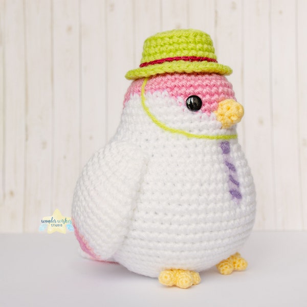 Commission amigurumi Chubby Bird, gros oiseau au crochet, peluche oiseau personnalisé, commission animal amigurumi, fait sur commande demande animal en peluche