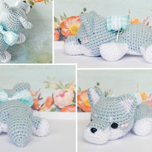 Amigurumi Wolf Crochet Pattern, cute stuffed animal, digital instructions, make your own kawaii plush, diy plushie, wonder wishes studio image 5