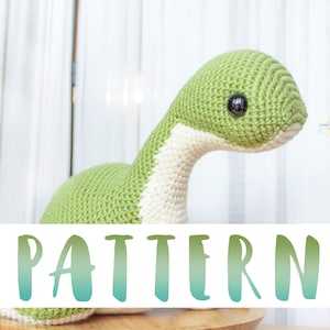 Nessie Amigurumi Pattern, Loch Ness monster crochet pattern, cryptid plush make your own pdf file, digital download crochet pattern