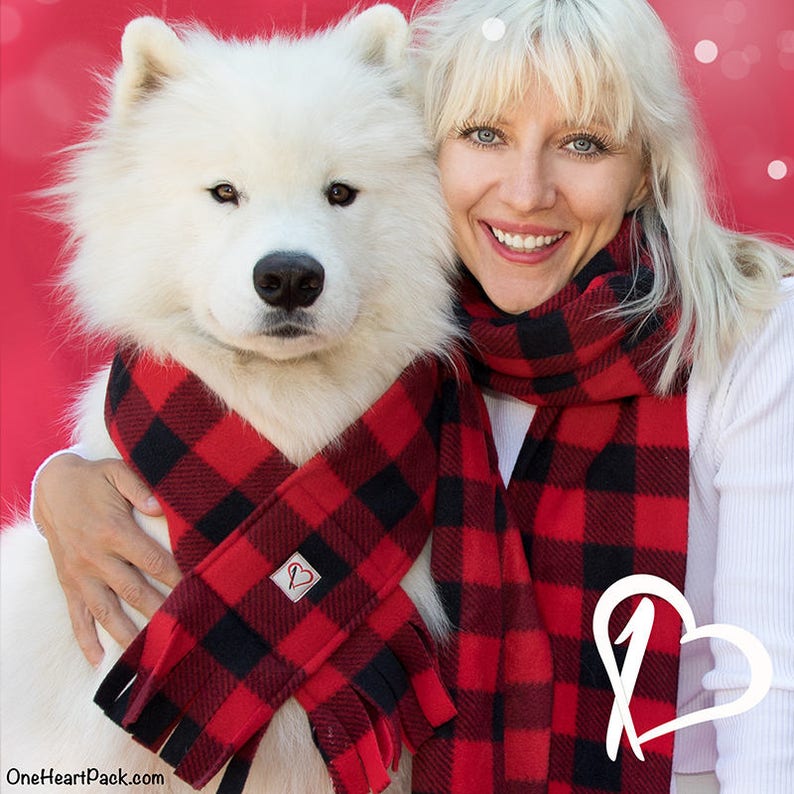 Dog Scarf Red Scarf Holiday Dog Scarf Printed Scarf Etsy Canada