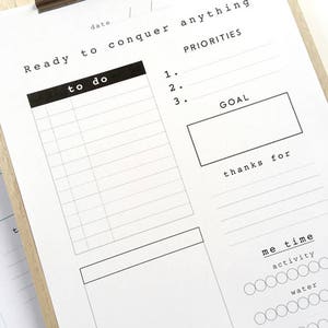 Daily Planner. Positivity Quote. Happy Planner. Printable A4 US Letter ...