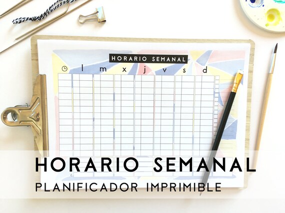 Polinizar Turista Insignia Horario Semanal. Planificador Imprimible Semanal. Organizador - Etsy