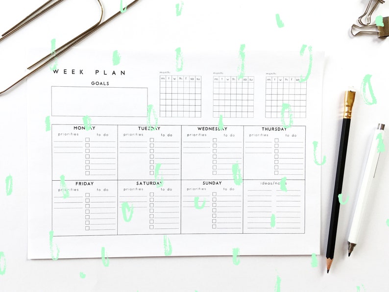 WEEKLY PLANNER Printable Kit Digital Download Printable - Etsy