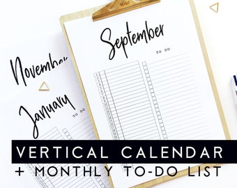 Printable Calendar Desk Calendar and Monthly To do list Planner, 2019 Perpetual Calendar Planner Agenda, A5 planner inserts, Stationery