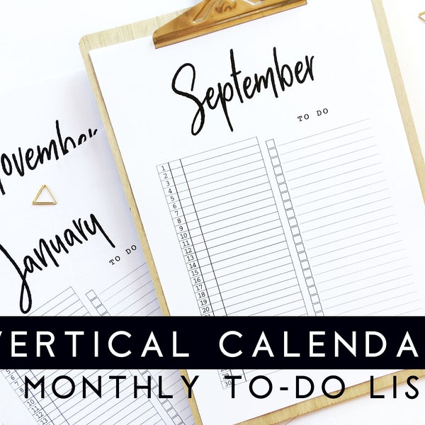 Calendario imprimible Calendario de escritorio y planificador mensual de listas de tareas pendientes, Agenda del planificador del calendario perpetuo 2019, inserciones del planificador A5, papelería