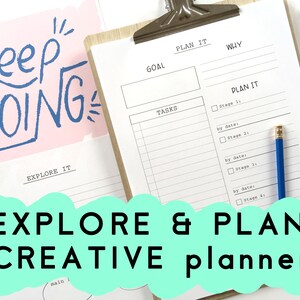 Explore & Plan pages Creative Planner Printable, Idea Organizer Planner Inserts, Personalized Inspirational Unique Project planner Gift