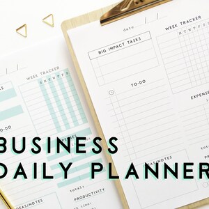 Daily Business Planner Office Printable Planner Inserts Digital Download, Girl boss budget planner organizer, a5 a4 & letter planner inserts