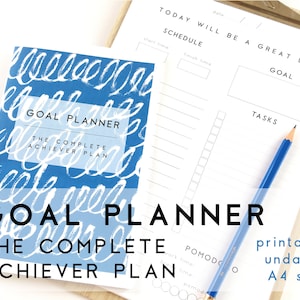 Goal Planner Digital download, Printable personalized planner inserts, A4 size, Business or student planner for the goal digger.