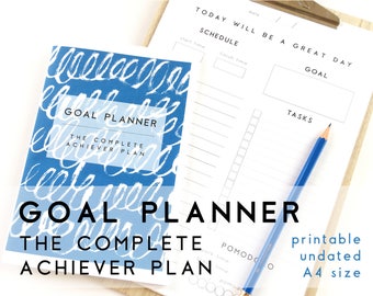 Goal Planner Digital download, Printable personalized planner inserts, A4 size, Business or student planner for the goal digger.