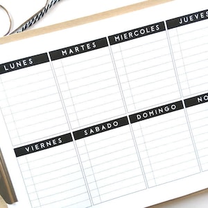 Planificador De Tareas Semanales Planificador Semanal Imprimible