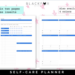 Weekly Planner, Self Care Printable Planner, A5 Planner inserts, Girl Power Fitness planner Habit tracker Meal Planner Gratitude Mindfulness image 4