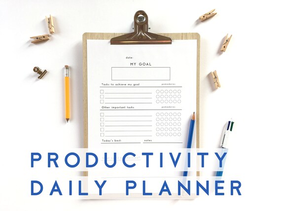 Pomodoro Daily Planner, Productivity Printable (PDF)