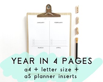 Simple Planner Printable Instant Download, a5 planner inserts, Goal setting planner with to do list & bucket list, Simple Planner agenda