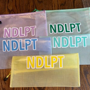 Needlepoint Project Bag | NDLPT project bag mesh pouch with zipper for needlepoint projects project bag with NDPT sticker