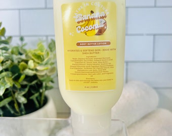 Banana Coconut Lotion Hand and Body Lotion Body Moisturizer  Banana Lotion