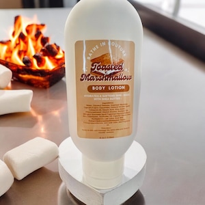 Geröstete Marshmallow Hand- und Körperlotion, riechen nach einer duftenden, feuchtigkeitsspendenden Lotion