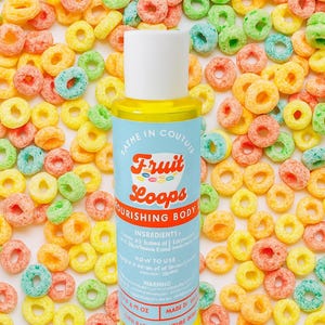 Fruit Loops Body Oil, Fruit Loops Scented Nourishing Scented Oil Apricot Jojoba & Coconut Infused Nourishing Fragrance Body Oil for Her