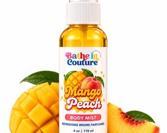 Mango Peach Scented Body Mist, Tropical Summer Spray