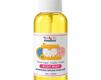 Sugar Cookies Body Mist | Vanilla Sugar Perfume Spray | Sweet Gourmand Fragrance | Bakery Scent | 2 oz & 4 oz