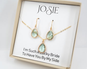 Sage Green Wedding Bridesmaid Earrings Green Gold Teardrop Earrings Green Earrings Prasiolite Green Earrings Green Wedding Jewelry