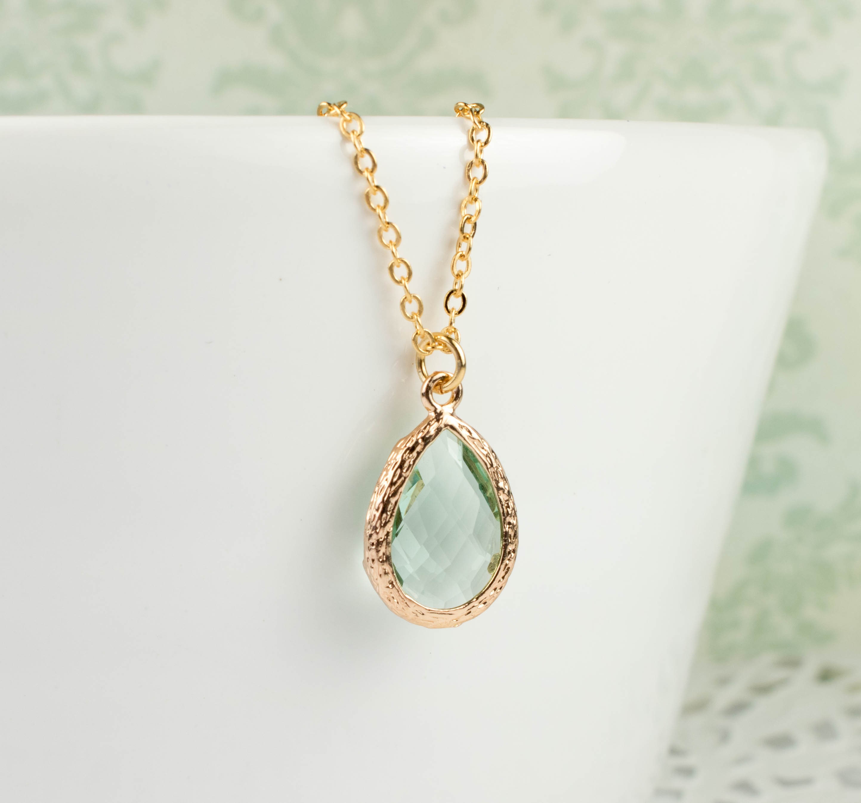 Light Green Bridesmaid Jewelry Set Sage Green Gold Jewelry Etsy