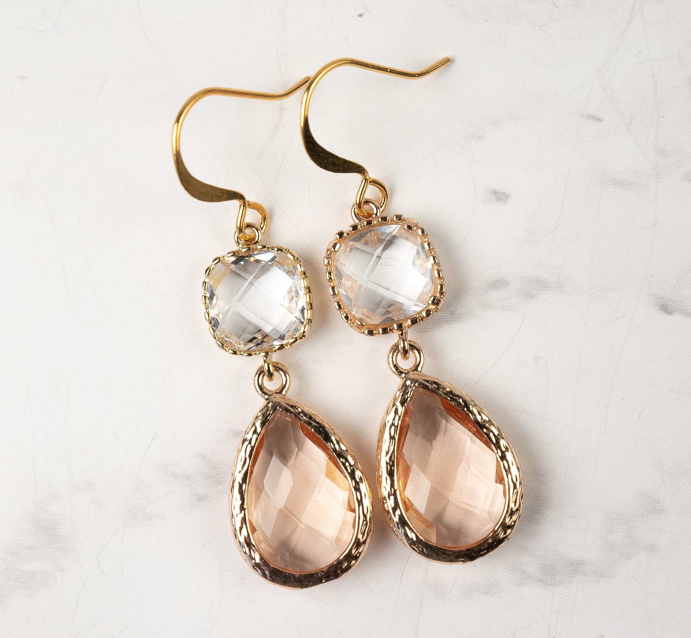 Peach Bridesmaid Earrings Blush Bridesmaid Earrings Peach | Etsy