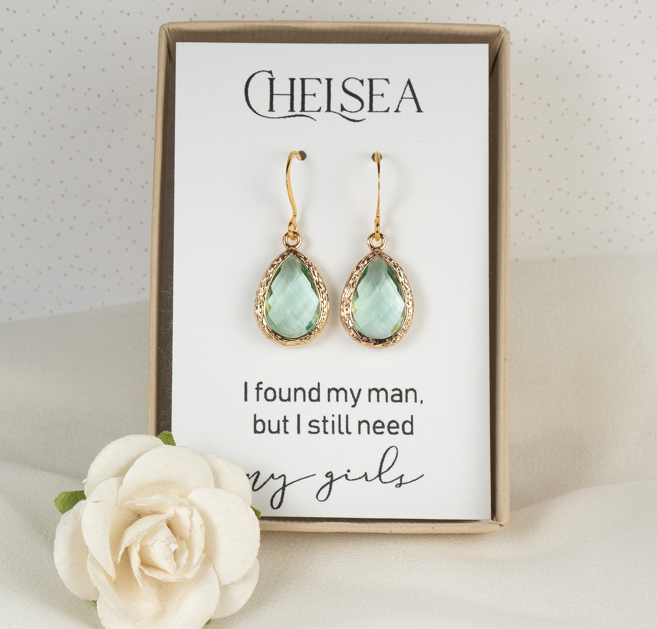 Sage Green Wedding Bridesmaid Earrings Green Gold Teardrop Earrings Green Earrings Prasiolite Green Earrings Green Wedding Jewelry