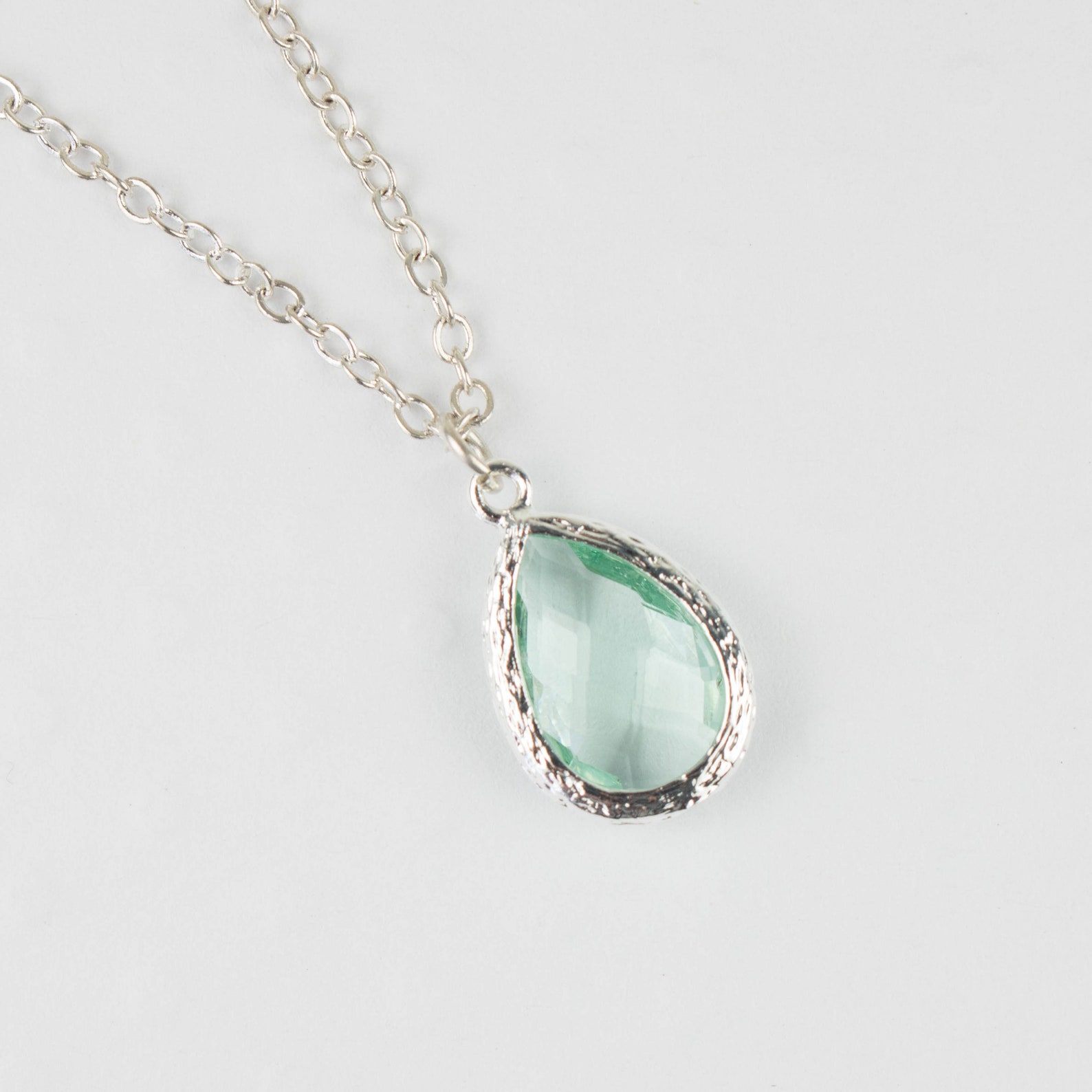 Light Green Bridesmaid Jewelry Set Sage Green Silver Jewelry Etsy