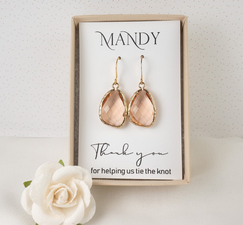 Peach Bridesmaid Earrings Blush Bridesmaid Earrings Large Etsy