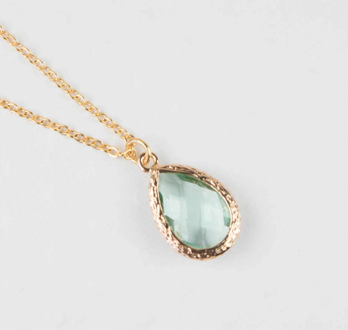 Light Green Bridesmaid Jewelry Set Sage Green Gold Jewelry Etsy