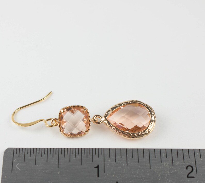 Peach Bridesmaid Earrings Blush Bridesmaid Earrings Etsy