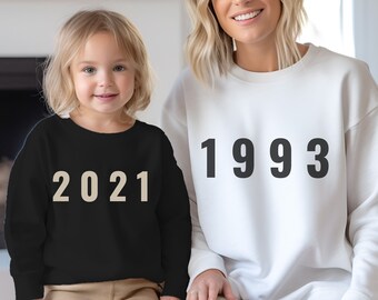 Mom Shirt, Birth Year Shirt, Mother Daughter Sweatshirt, Matching Family Tee, Grandma Mom Shirt, Birth Year Shirt, Birthday Gift for Her
