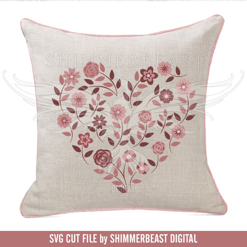 Download Layered Flower Heart SVG Floral Heart SVG Layered Flowers ...