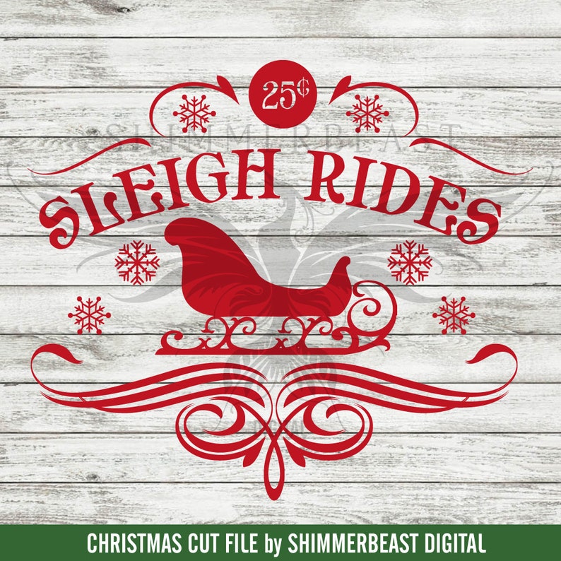Christmas SVG Cut File Sleigh Rides 25 Cents Svg Vintage | Etsy Christmas SVG Cut File Sleigh Rides 25 Cents Svg Vintage | Etsy