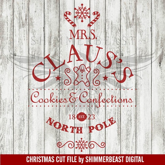 Download Free Christmas Svg Cut File Mrs Claus Cookies Svg Vintage Etsy SVG DXF Cut File