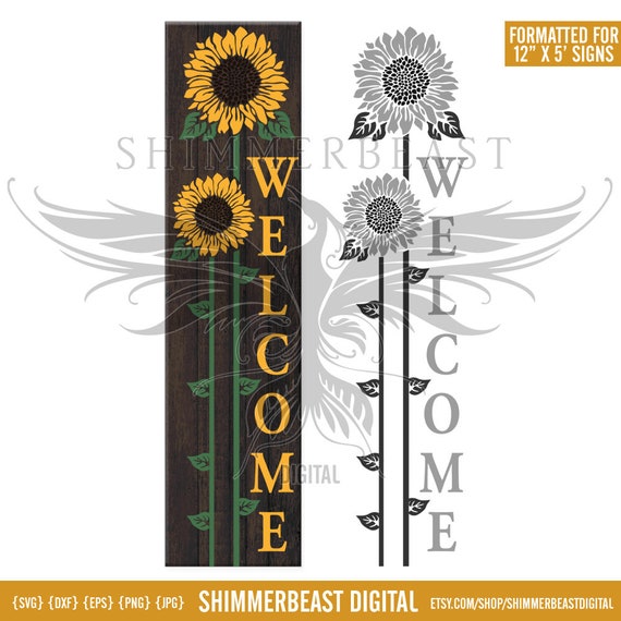 Download Summer Porch Sign Svg Welcome Porch Sign Svg With Sunflower Etsy