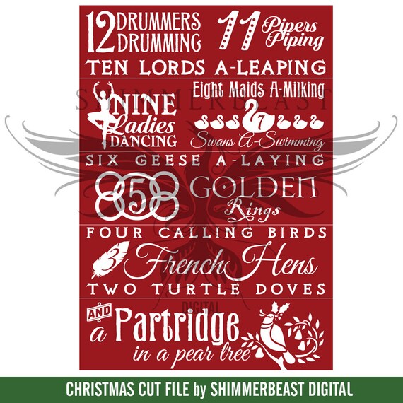 Download Christmas Svg Cut File 12 Days Of Christmas Svg Partridge Etsy