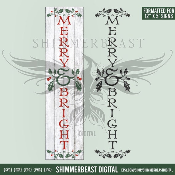 Download Free Christmas Porch Sign Svg Merry And Bright Svg Porch Sign Etsy SVG DXF Cut File