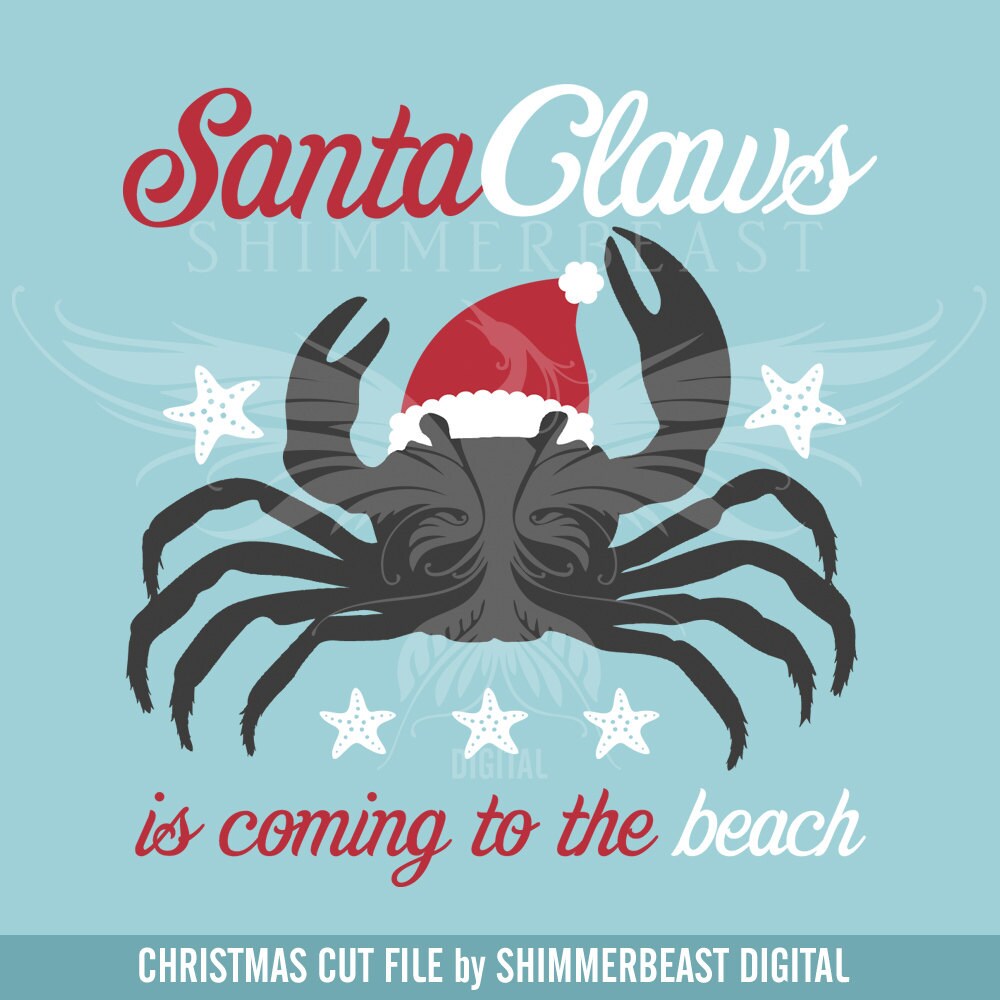 Download Christmas SVG Cut File Santa Claws Is Coming To The Beach ...