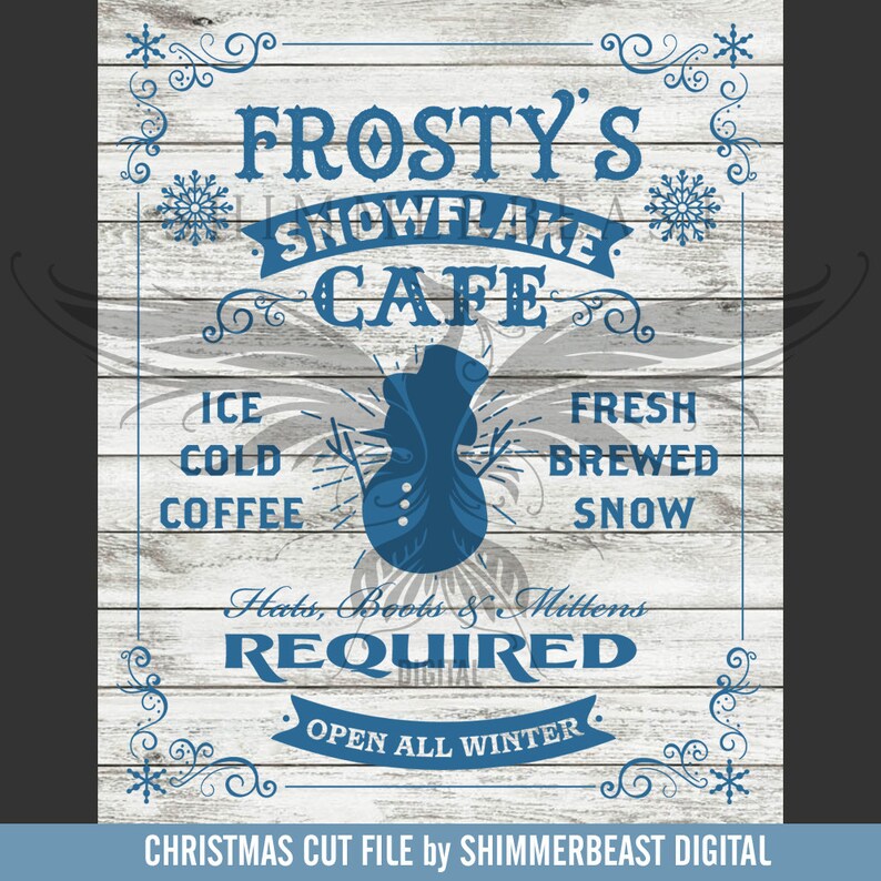 Christmas SVG Cut File Frosty's Snowflake Cafe svg | Etsy