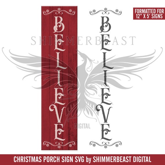 Download Christmas Porch Sign SVG Believe SVG Porch Sign SVG | Etsy