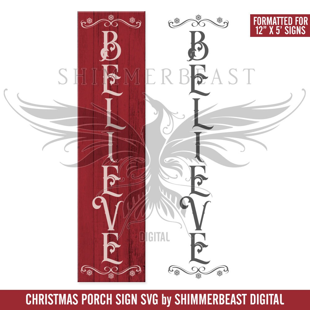 Download Christmas Porch Sign SVG Believe SVG Porch Sign SVG | Etsy