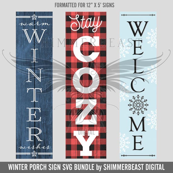 Winter Porch Sign SVG Bundle Porch Sign Svg Reversible  Etsy
